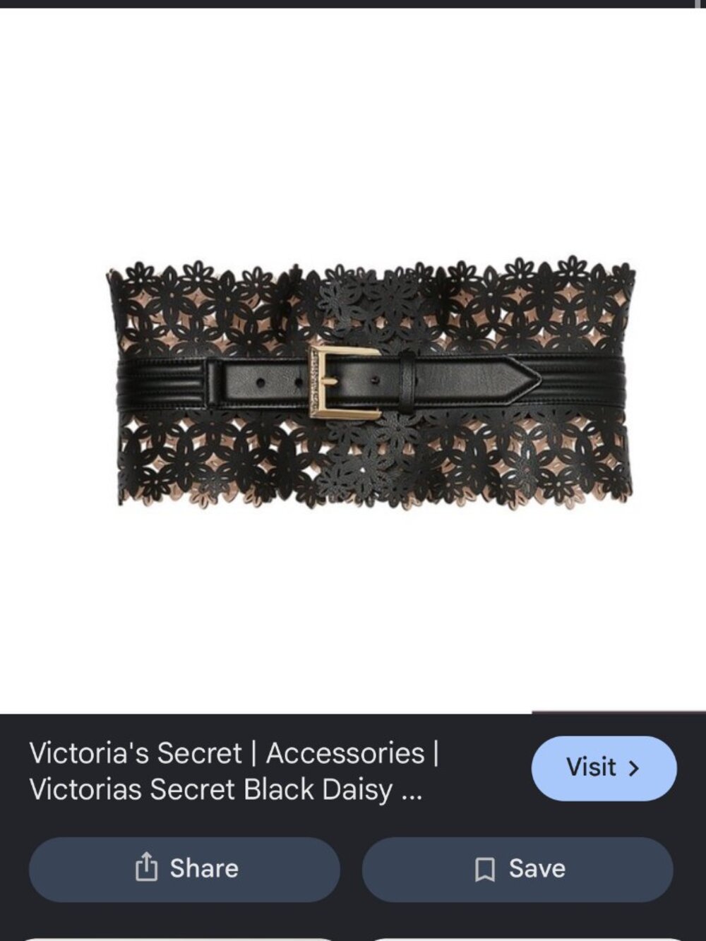 new VICTORIA'S SECRET vegan leather laser cut wide belt cincher xs/s